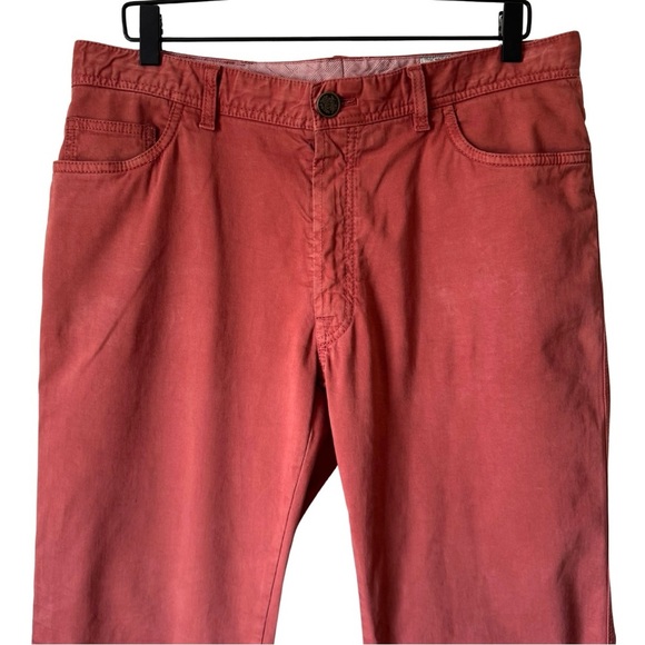 Brioni Jeans Mens 38x30 Terracotta Orange STELVIO Straight Leg Pant Luxury Italy - Picture 12 of 13